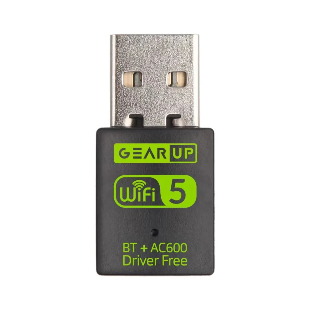 GearUP 600Mbps Dual Band WiFi + Bluetooth Adapter For Windows PC
