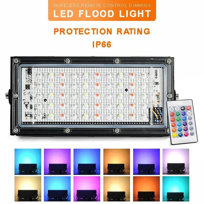 GearUP 50W RGB Flood Light with Remote Control